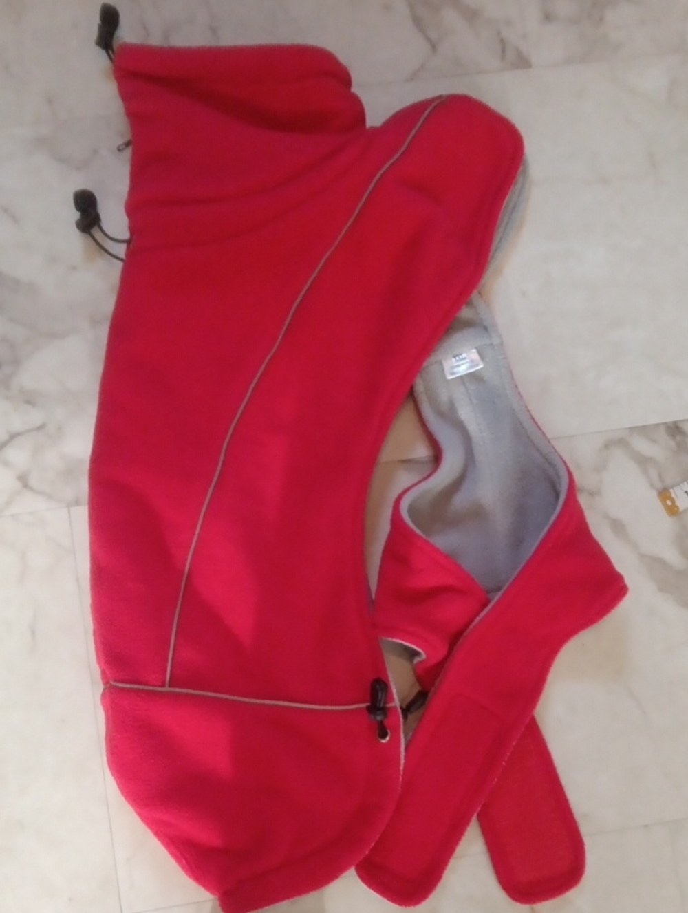 Bright Red Fleece Dog Coat